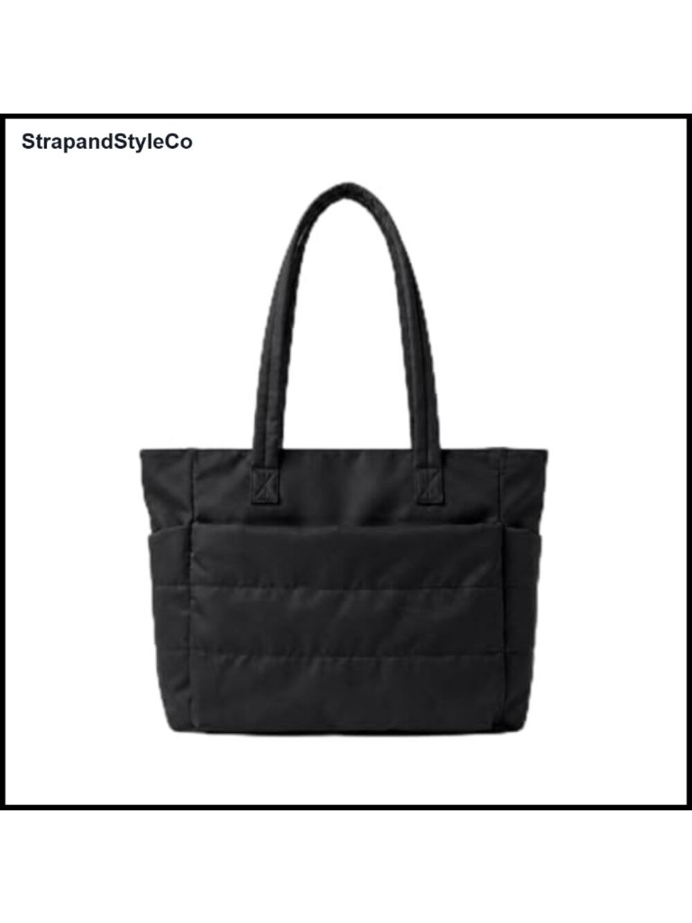 Quilted Puffy Tote Bag Lightweight Shoulder Bag 15.6" Laptop 40oz Tumbler